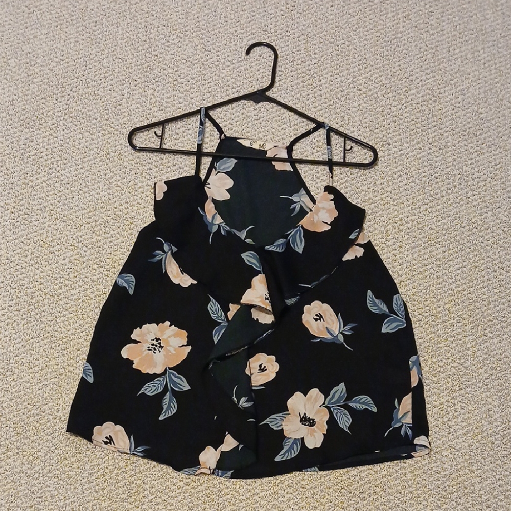 Blush Black and Cream Artistic Blouse Size M